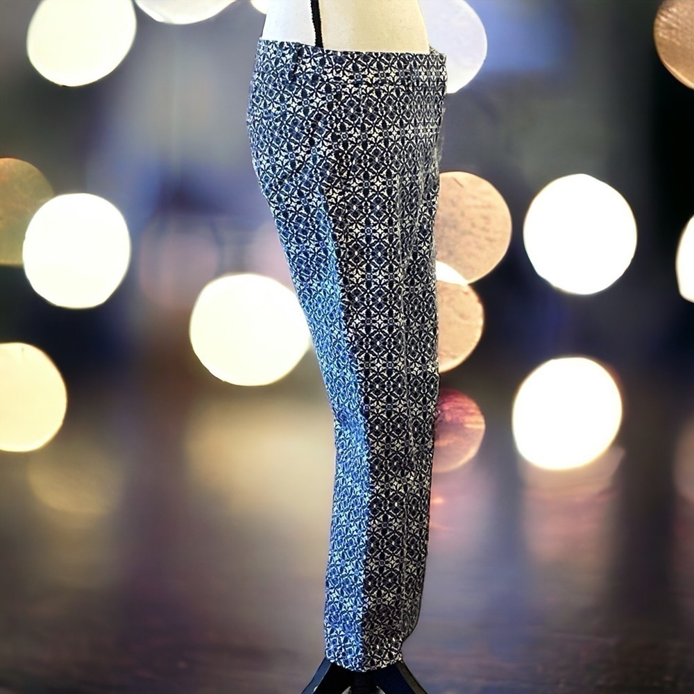 Katherine Barclay Montreal Womens Pants Size 4 Blue White Paisley - Picture 12 of 16